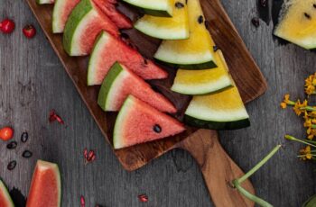 Sliced-Watermelon-On-A-Wooden-Chopping-Board