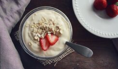 A-Glass-Bowl-Full-Of-Yogurt-With-Toppings