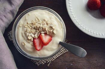 A-Glass-Bowl-Full-Of-Yogurt-With-Toppings